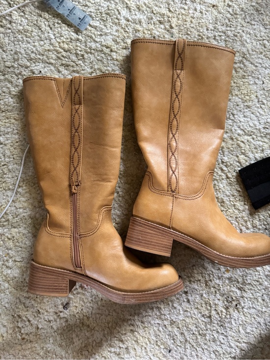 No Boundaries Shoes - No Boundaries Tan Zip-Up Mid-Calf Boots